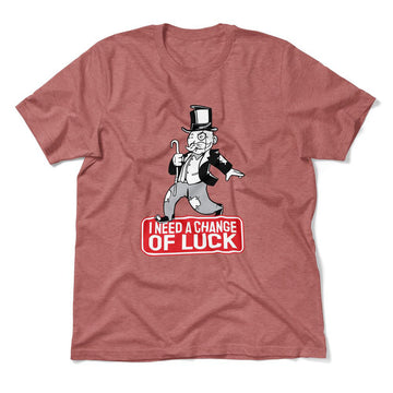 Change Luck Monopoly Parody Men/Unisex T-Shirt in Heather Mauve color